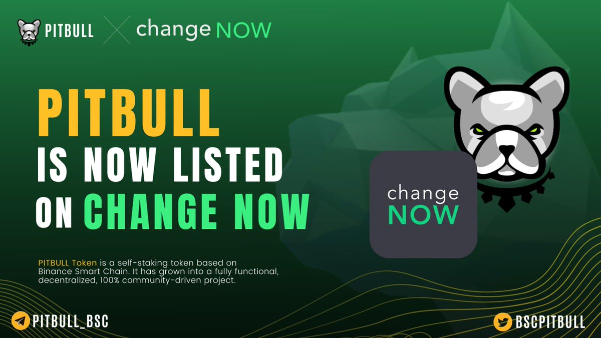 BscPitbull's tweet image. #Pitbull New Exchange Listing📢

Glad to announce #Pitbull is listed on @ChangeNOW_io Exchange⚡

➡️changenow.io/currencies/pit

Safe, Reliable, Simple, Fast!
Non-Custodial Exchange with FIAT Credit Card option for buying #crypto✅

Discover unique features on changenow.io