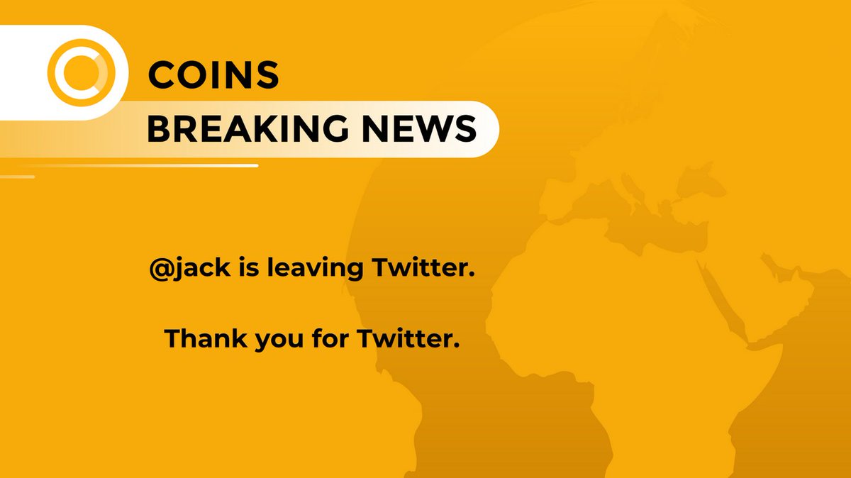 CoinsOneApp's tweet image. Bye @jack. Thank you for @Twitter.