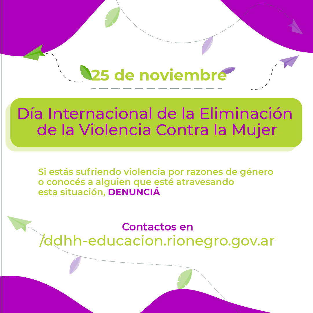 DDHH_RioNegro's tweet image. 💜 En el marco del Día Internacional de la Eliminación de la Violencia contra la Mujer llevamos adelante la campaña de concientización en contra de la violencia de género en entornos digitales👇
Más información en 🌐 ddhh-educacion.rionegro.gov.ar