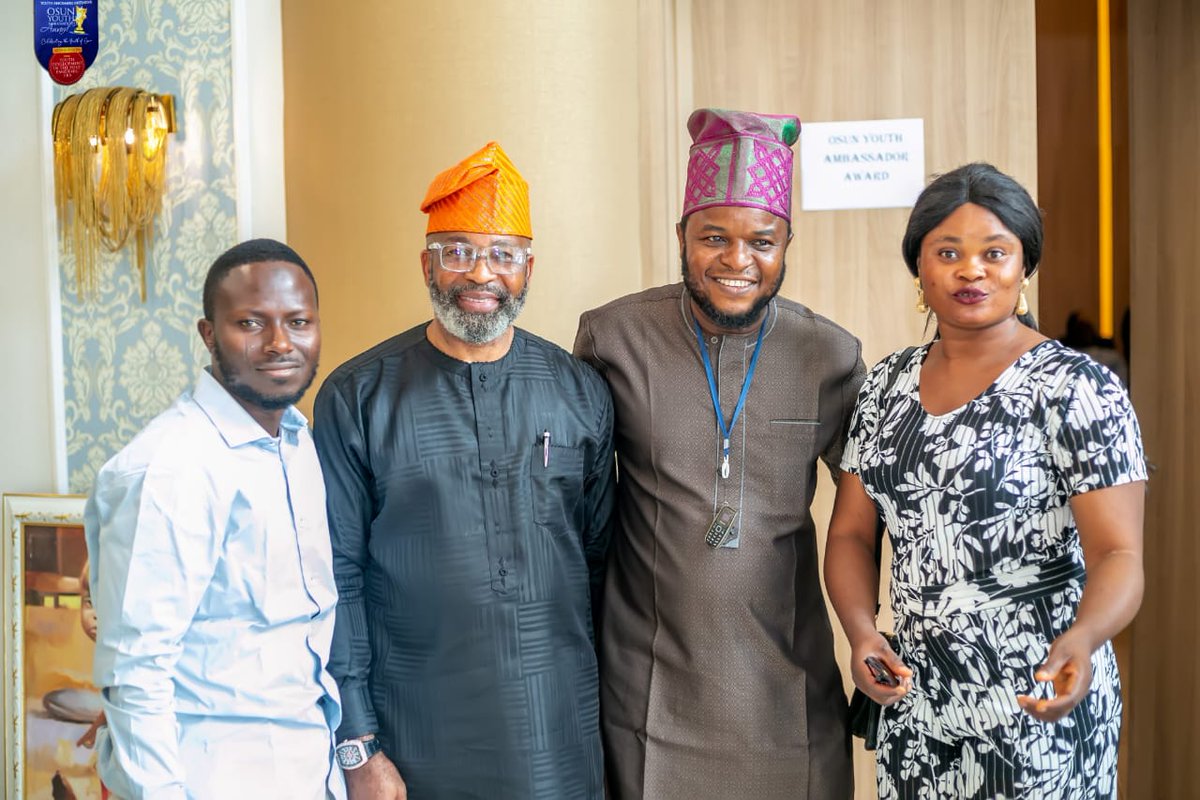 WahidSaka's tweet photo. Yesterday, our little effort in public affairs and engagement got an award of excellence at Osun Youth Ambassador Award.

I appreciate those who nominated me, the organizers,family and friends who joined me at the event.

This award is dedicated to my wife @SimpliTyty https://t.co/7q5XR6QWVp