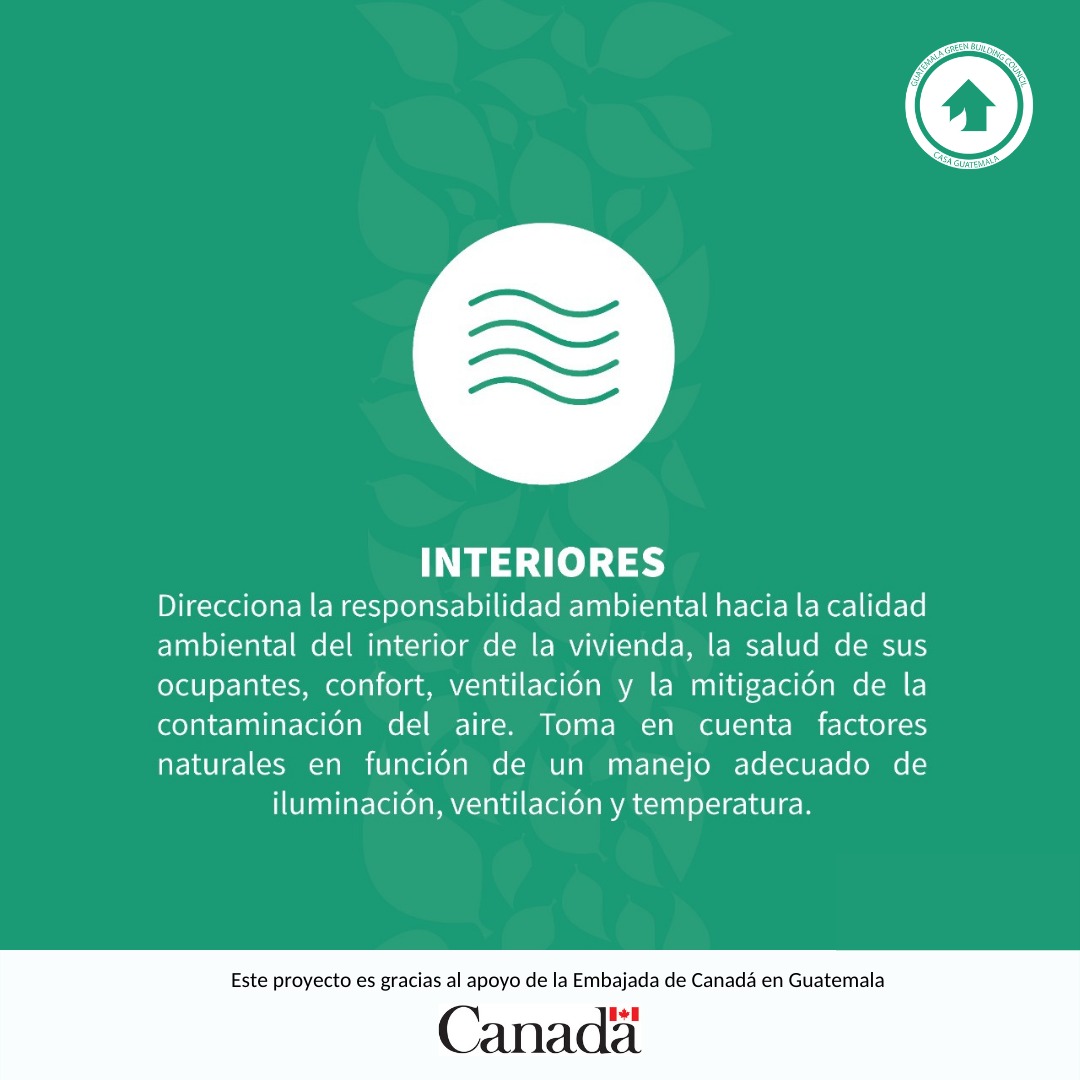 CATEGORÍAS CASA GUATEMALA - INTERIORES 🏠📌

CASA Guatemala promueve el confort y calidad del ambiente interior, para esto factores como la ventilación, la iluminación y la temperatura deben ser tomados en cuenta. 

Financiado por la <a href="/EmbCanGuatemala/">Canadá en Guatemala</a>

#GGBC #CASAguatemala