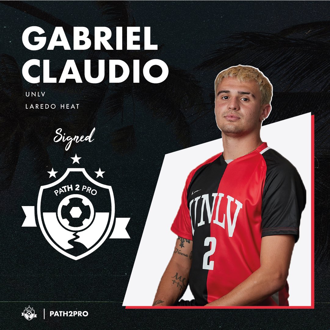 path2prosoccer's tweet photo. Next Level 🔜

Very proud to announce that @UNLVRebelSoccer and @LaredoHeatSC standout @Guerito_5 has signed with #Path2Pro.

A former All-NJCAA All-Region selection at Yavapai, Gabriel played nearly every minute at UNLV this season.

(1/2)

#Path2ProSoccer https://t.co/GryBg3G29l