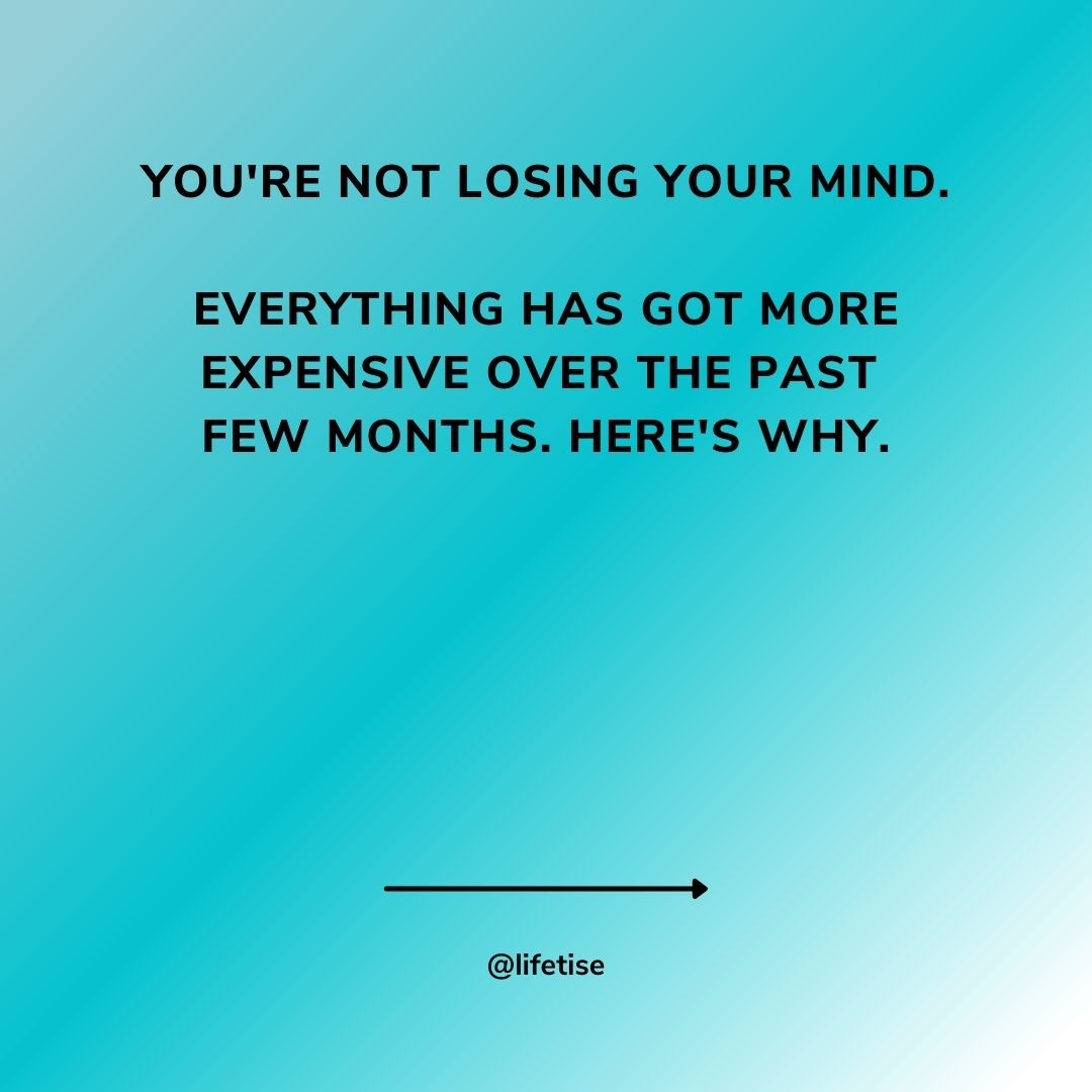 Lifetise's tweet photo. It's true, nearly everything costs more right now. From groceries to restaurants to heating your home (pretty essential when they're saying we're going to hit -10 degrees this week!).

What have you noticed is more expensive? Have you changed anything you're doing as a result? https://t.co/O7uq3syPe9