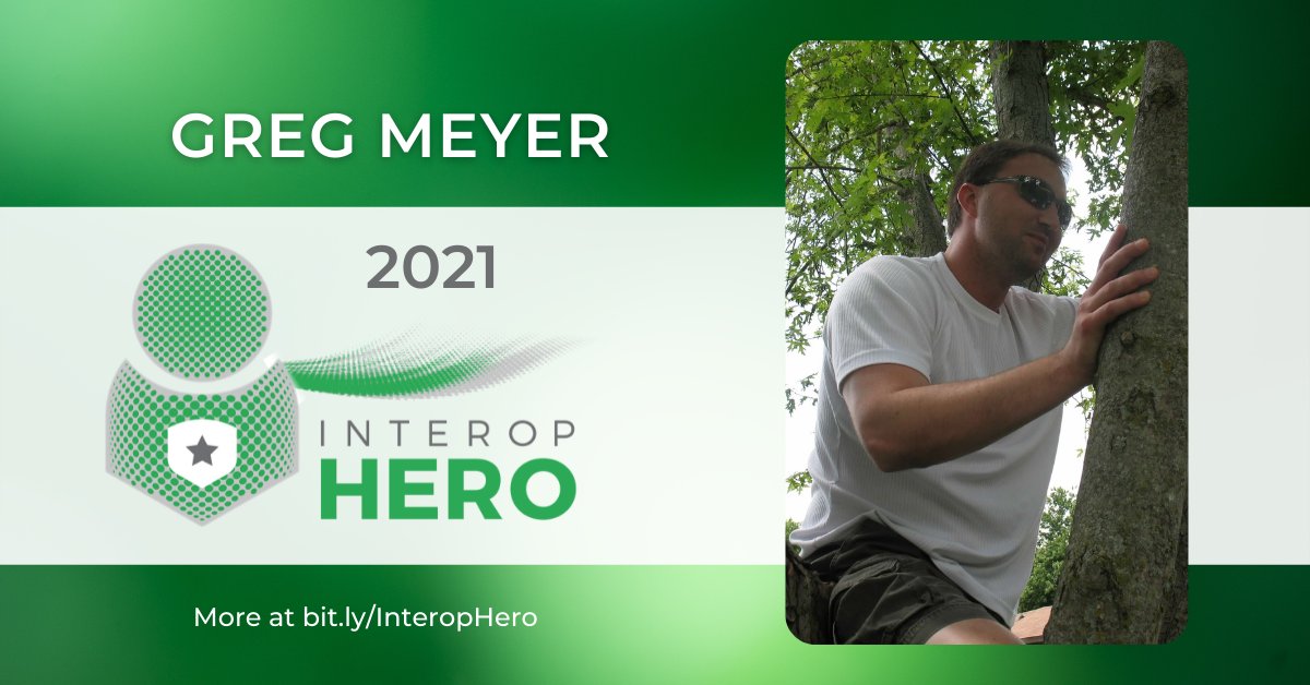 DirectTrustorg's tweet photo. We're pleased to recognize Greg Meyer as an #InteropHero!
Learn more about the #InteroperabilityHero Initiative, including words from Greg's nominator, at https://t.co/0v1QTVAEpZ
#InteroperabilityImpact @Cerner @Greg_Meyer93 https://t.co/bYIm3qMfEY