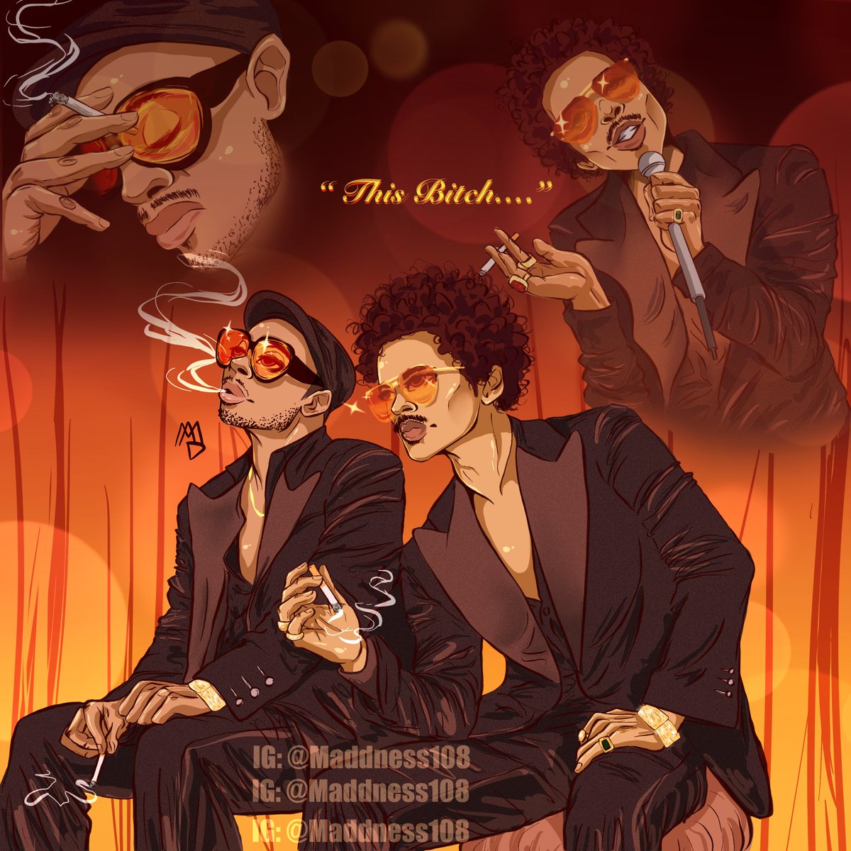 maddness108's tweet photo. Drew the amazing @BrunoMars @AndersonPaak  🚬🔥

Tag them for me 🥺👉🏼👈🏼 https://t.co/3jDfhUwaj0