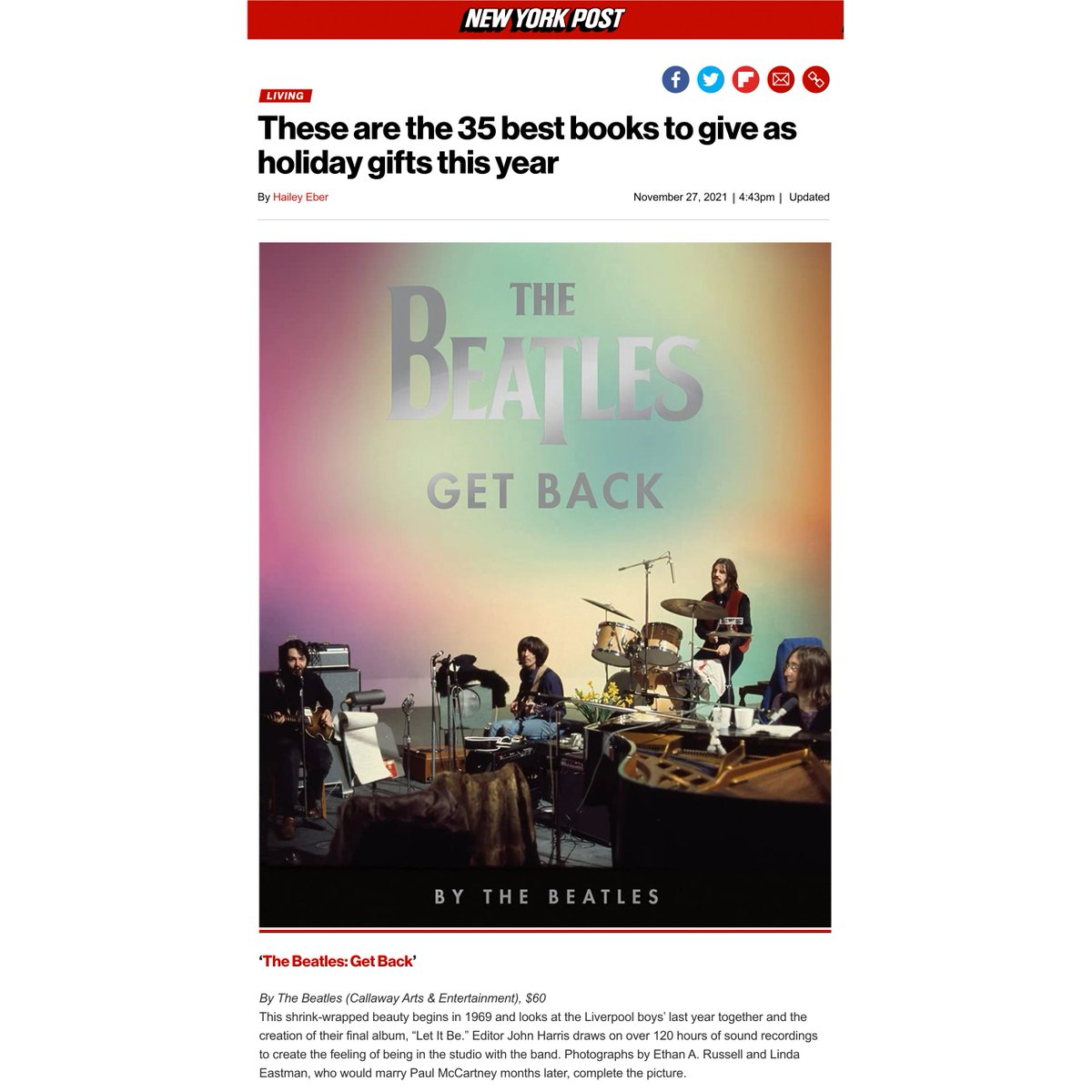 Callaway Arts & Entertainment (@callawaymedias) on Twitter photo The <a href="/nypost/">New York Post</a> called The Beatles: Get Back one of the best books to gift this holiday. Get it today wherever books are sold.
#thebeatles #thebeatlesgetback #christmasgifts #christmascheer The <a href="/nypost/">New York Post</a> called The Beatles: Get Back one of the best books to gift this holiday. Get it today wherever books are sold.
#thebeatles #thebeatlesgetback #christmasgifts #christmascheer
