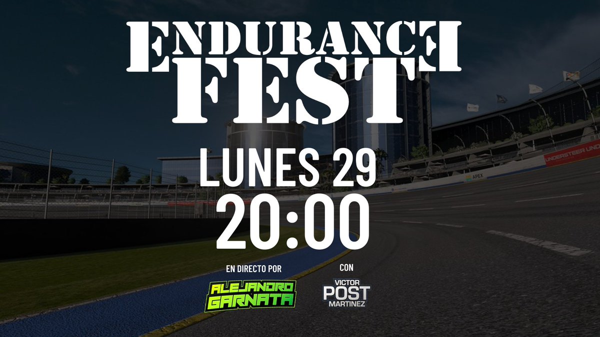 🏁 #EnduranceFest

🇺🇲 #BlueMoonBay
🗓️ Lunes 29 - 20:00 (previa)
📺 Twitch Alejandro Garnata

#GTSport #Simracing #EnDirecto