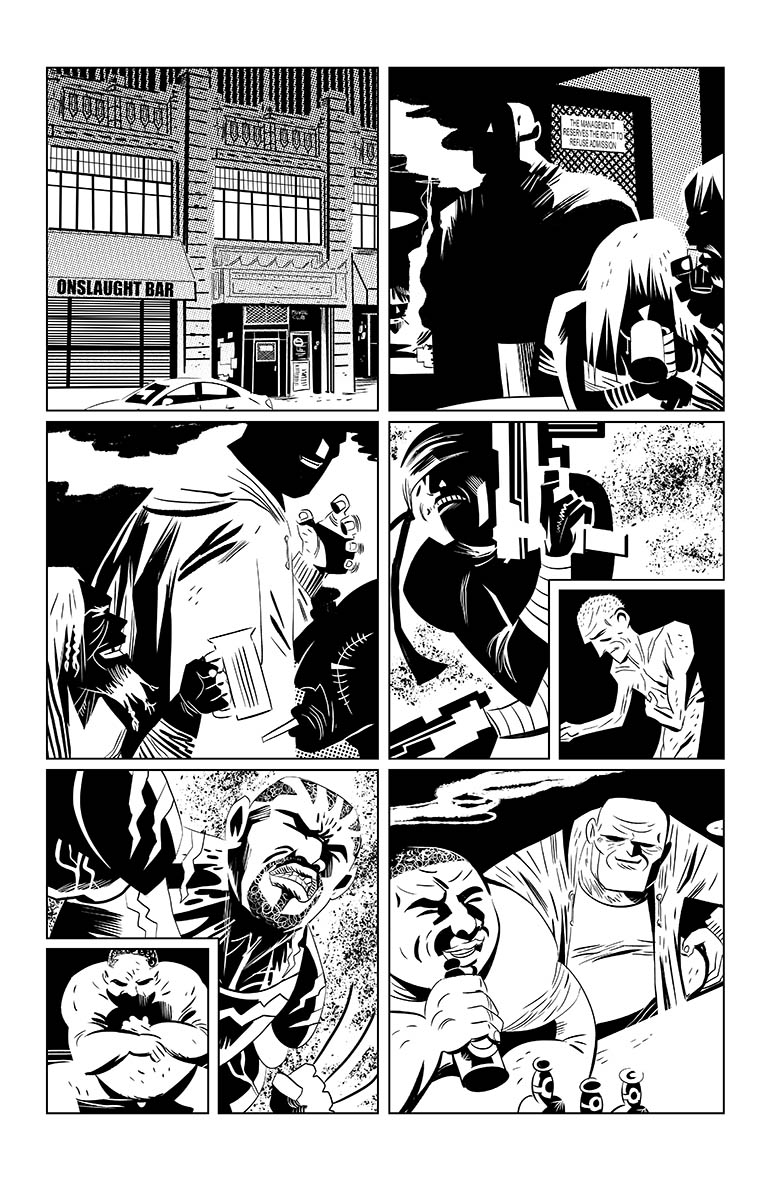 polarcomic's tweet photo. Onslaught, the bar where those 90s superguys hang out/ Onslaught, el bar donde los supertipos de los 90 pasan el rato.
Page WIP of UNTIL MY KNUCKLES BLEED, my new crime-superhero title published by @allhailbehemoth
https://t.co/xwr2byz6Y0
#UMKB #drime #noir #superhero #90s https://t.co/Q71zTr3CQp