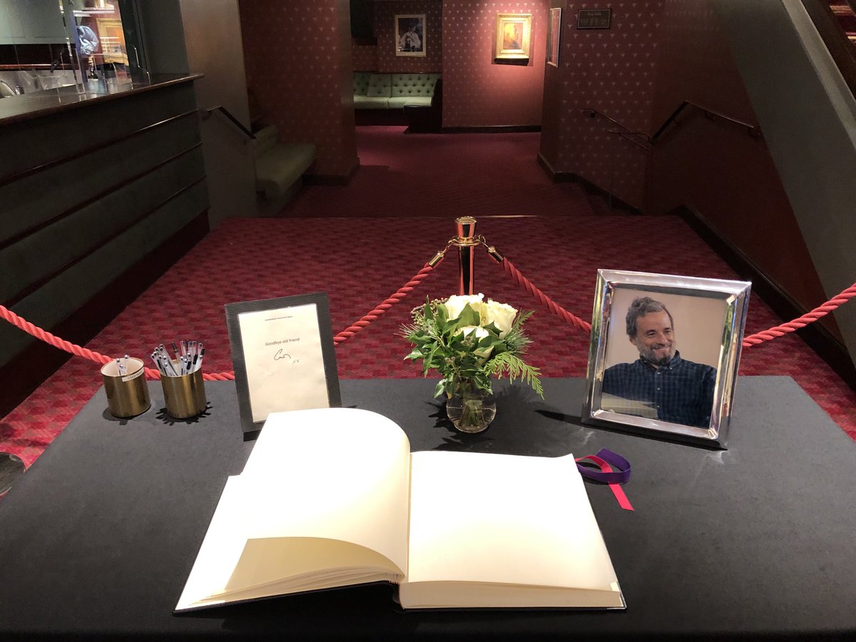 BazBam's tweet photo. If you’re in the vicinity of the Sondheim Theatre on Shaftesbury Avenue then please sign the book of condolence  that Cameron Mackintosh has set up to honour #StephenSondheim. https://t.co/hnSRURtlxD