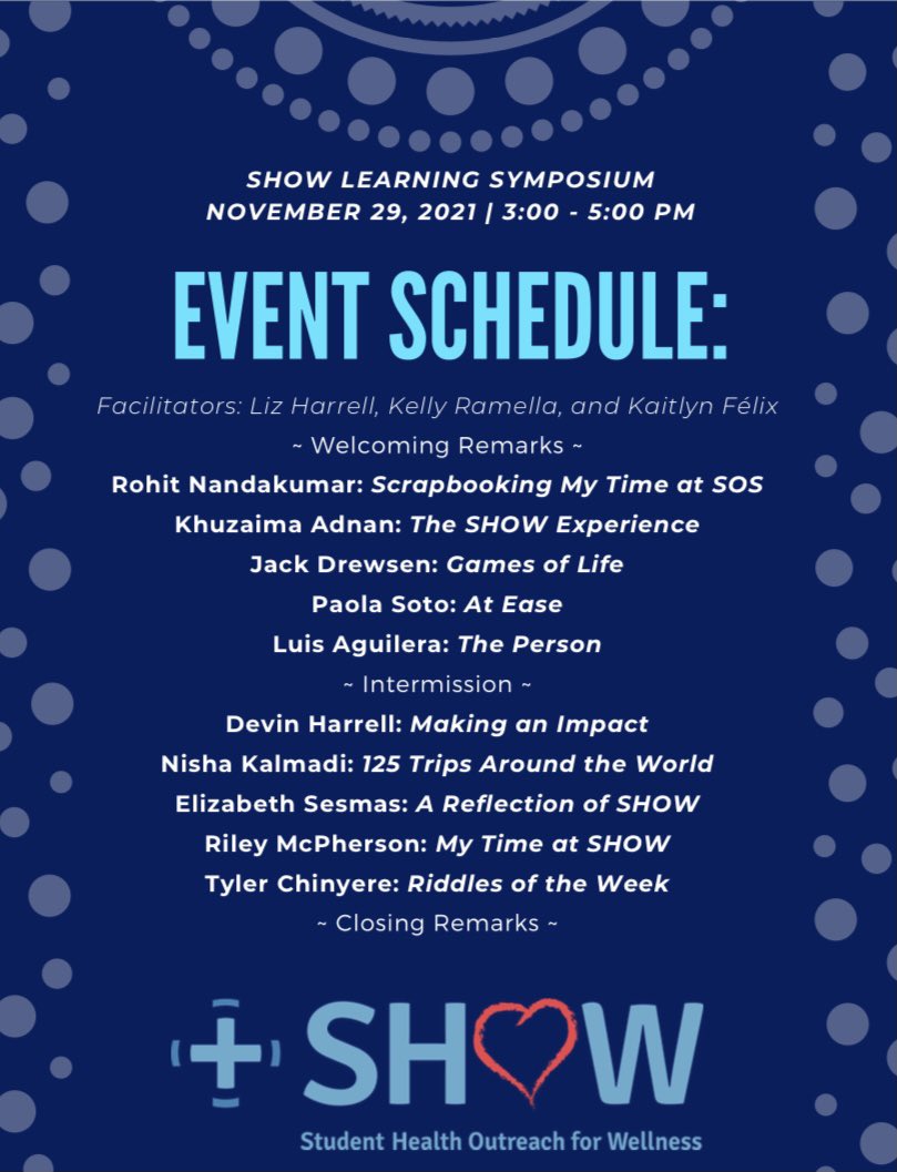 showazclinic's tweet photo. Today’s the day! SHOW’s end-of-semester #LearningSymposium is today from 3-5 PM at ASU Downtown Phoenix’s Health North Auditorium! Hope to see you there! ♥️💙
#interprofessional #servicelearning #communityengaged #teamwork #students #communityhealth #healthpromotion https://t.co/FJj7HDgW53