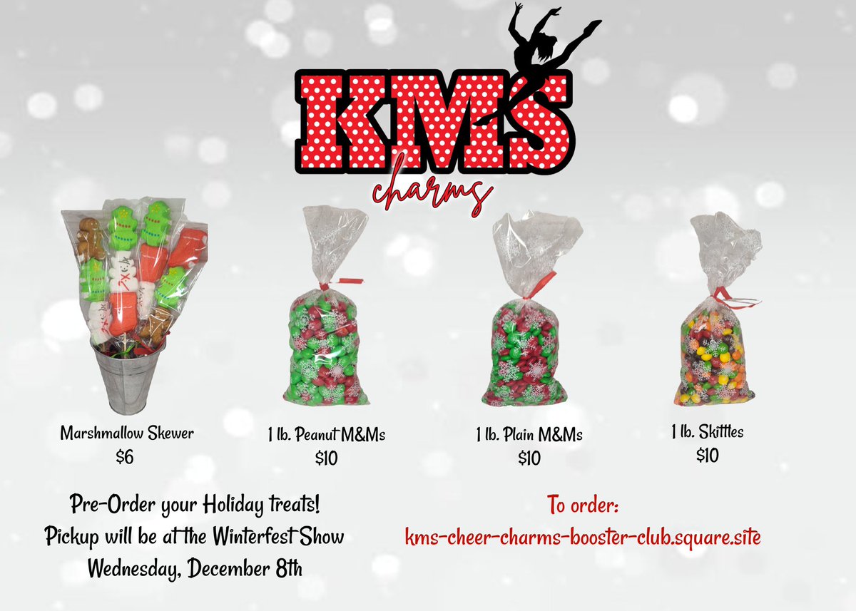 kms_club's tweet photo. Order your dancer holiday treats now! Pick up and gift your dancer during the KMS dance department Winterfest show! 🎄❄🎅☃️ https://t.co/UD9swEBiyx #kmscougarpride #kmscharmsdanceteam #kmsdance @DanceKms @HumbleISD_KMS https://t.co/joXZyeE213