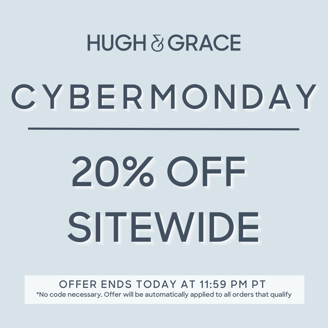 hughandgrace's tweet photo. Get in on our BIGGEST SALE of the year! 🤩🎉

TODAY ONLY to Celebrate CYBER MONDAY we are offering customers 20% sitewide! 

This offer will end TONIGHT at 11:59 PM PST! No code necessary, this offer will be automatically applied to all orders that qualify! https://t.co/JXKWHe1EYc
