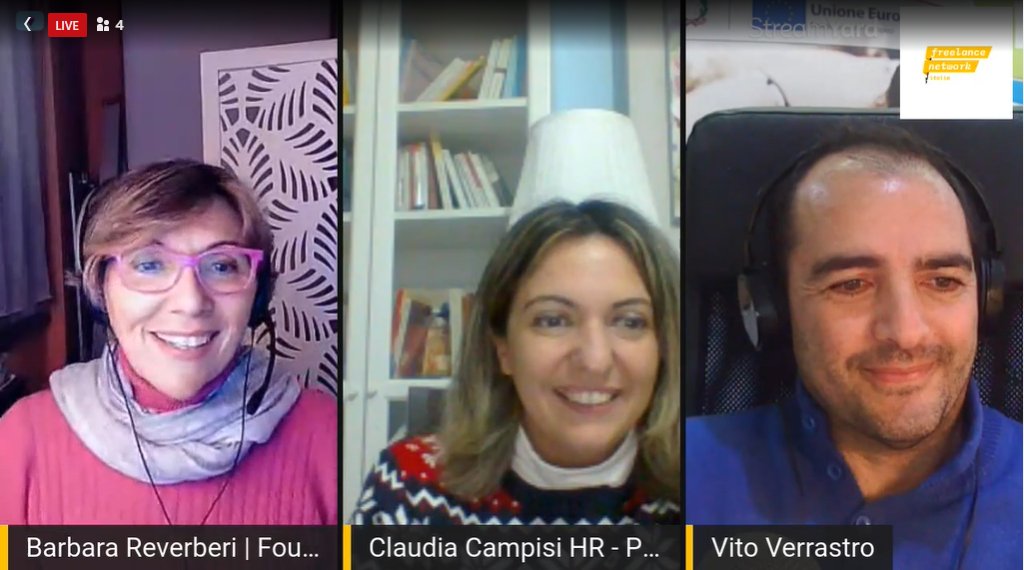 Online la nostra founder, Barbara Reverberi in occasione dei 3 anni di 'News per Freelance' sul tema: 'Il LAVORO che cambia, come CAMBIARE lavoro'
con <a href="/claudia08971676/">Claudia.Campisi</a> , <a href="/vitoverrastro/">vito verrastro</a> e a brevissimo #OsvaldoDanzi
<a href="/espby/">Barbara Reverberi</a>