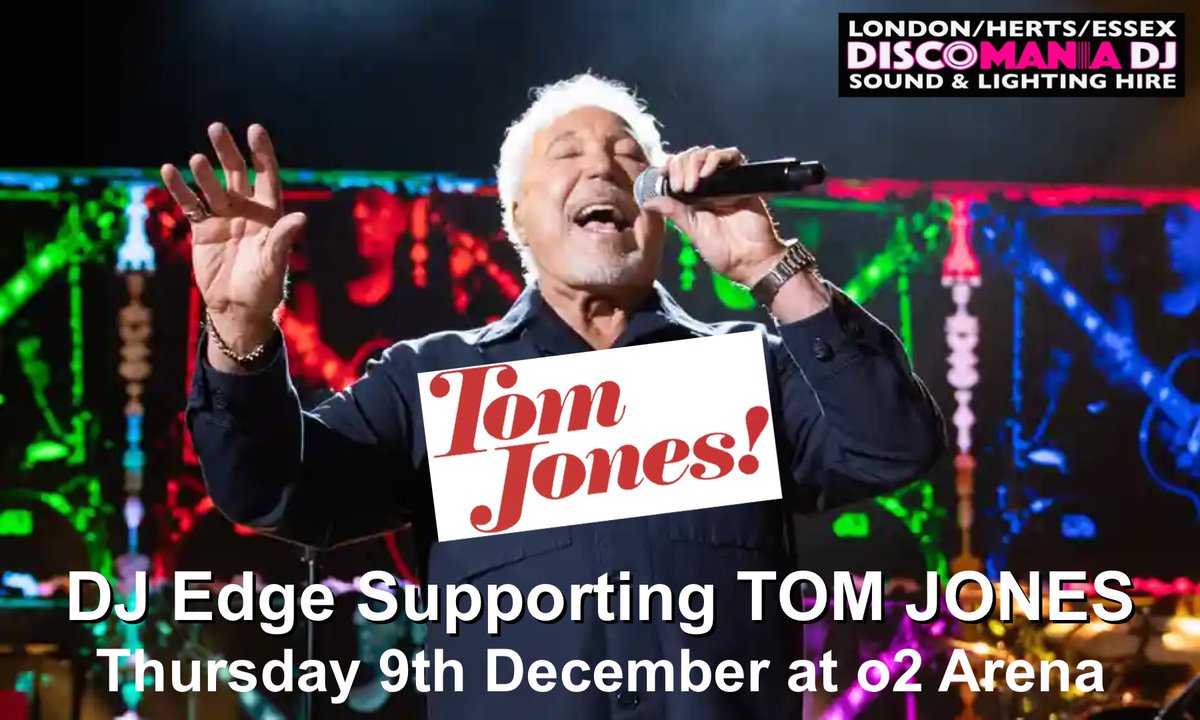 Well this is something I’m very very excited about ❤️🙏🏼🙌🏼🤩🍾🥳

I’ll be warming up for ‘The’ Sir Tom Jones next Thursday at the O2 Arena London and then entertaining the VIP room for the after party 🔥

#tomjones #o2arena #djedge #awardwinning #discomaniadjhire #londondj #VIPDJ