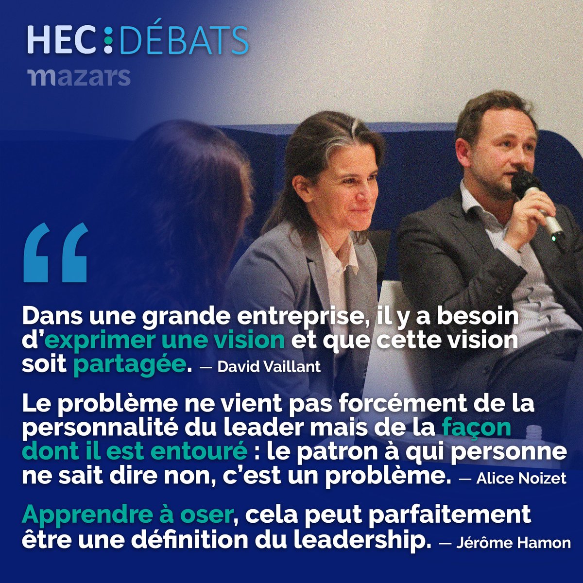 Merci beaucoup à Alice Noizet (H.00), Jérôme Hamon (H.03) et David Vaillant (H.98) pour la table ronde qu’ils ont donnée devant les étudiants d’<a href="/HECParis/">HEC Paris Business School</a> sur le thème de la gouvernance en entreprise, en collaboration avec @MazarsenFrance @MazarsRecrute ➜ youtu.be/30tE8n9mUM4