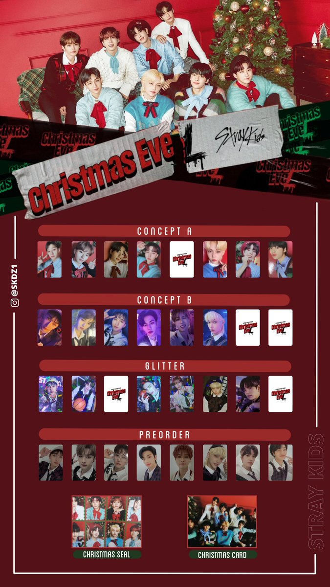 Stray Kids Christmas Evel photocard template ━ OT8 [UPDATED