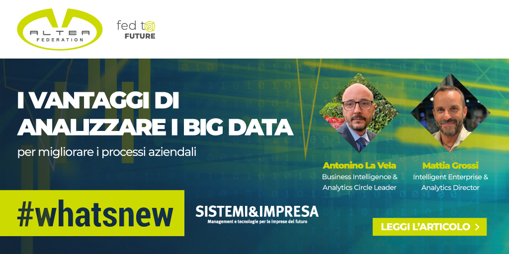 alteafederation's tweet photo. #whatsnew Quali sono le leve aziendali di #DataAnalytics? Ne abbiamo parlato con
@EdizioniEste su ๐ฆ๐ถ๐๐๐ฒ๐บ๐ถ&๐๐บ๐ฝ๐ฟ๐ฒ๐๐ฎ Scopri i nostri insight ๐ฌhttps://t.co/W66uKTFFFr #alteafederation #datadriven #bigdata #informationage #fedtofuture #human #innovation #growth https://t.co/7QGcdjsL6F
