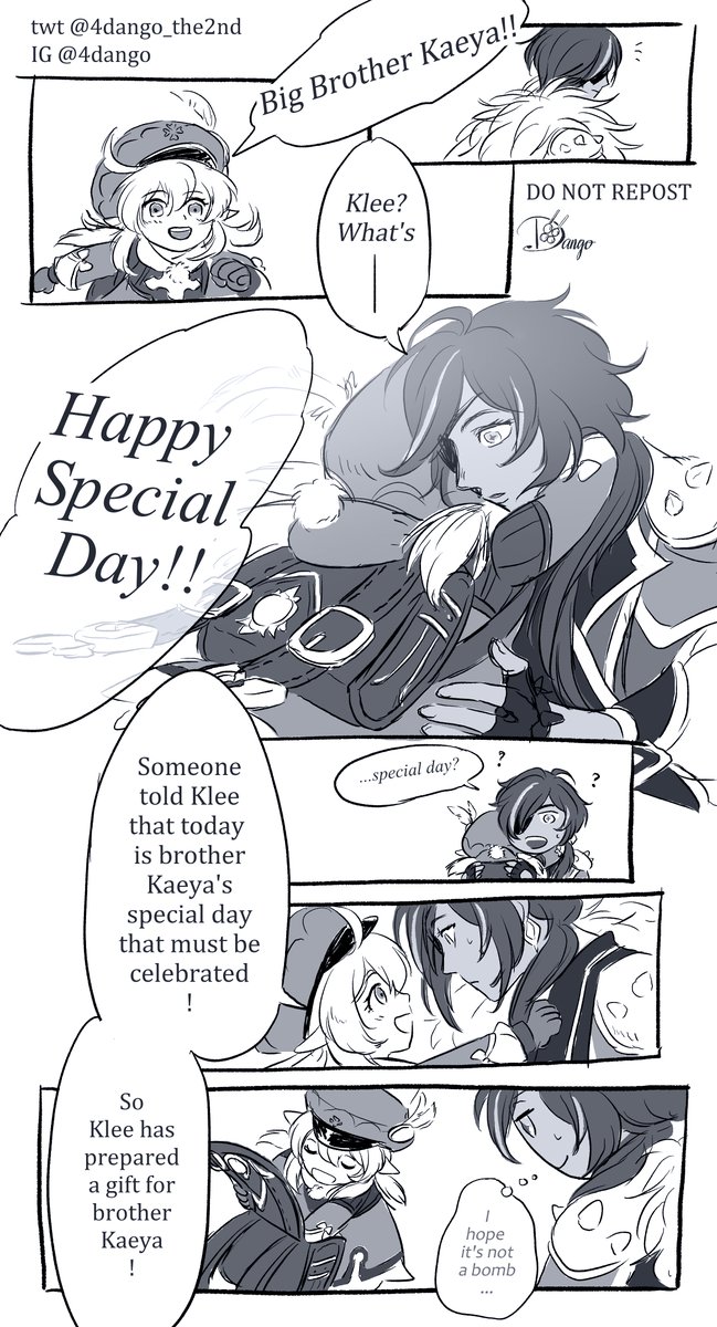 okay since it's Kaeya's birthday I'm gonna reupload his birthday comic from my old account that I did LAST YEAR

Man I miss the old days when my comics were REALLY short.....

#GenshinImpact #原神 