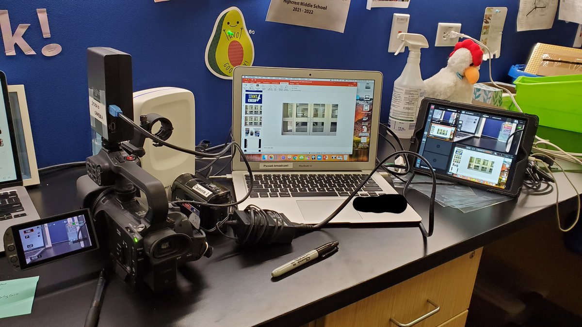 edtechgeekette's tweet photo. Everything from @MySlingStudio still works! We are on target to bring back our *LIVE*, student-Led, morning announcements for the New Year.  @MSloanTeaches and I are pumped for WHMS News!!! #gohawks39 @HawkWolf39 https://t.co/kvF6Gxd5IA