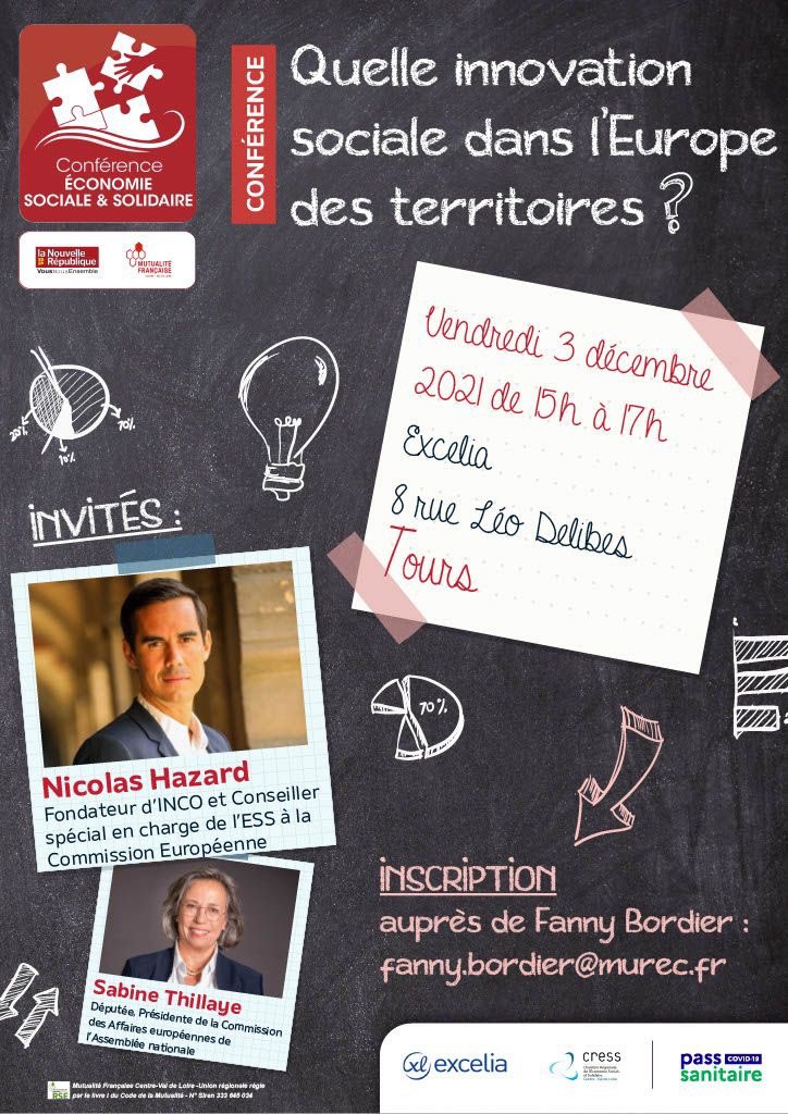 Inscrivez-vous 📢📢📢 Conférence sur le thème #Europe des territoires vendredi 3 décembre à #Tours. #economie #ess #europe #social