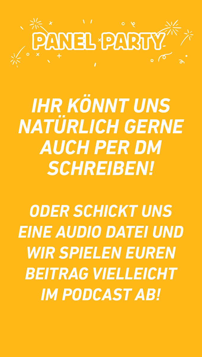 PanelParty's tweet image. Habt ihr Fragen, Themenvorschläge oder Grußbotschaften die wir vorlesen sollen? Schreibt uns! Schreibt euren Freund*Innen sie sollen uns schreiben! Schreibt allen! Aber ganz besonders uns! XD