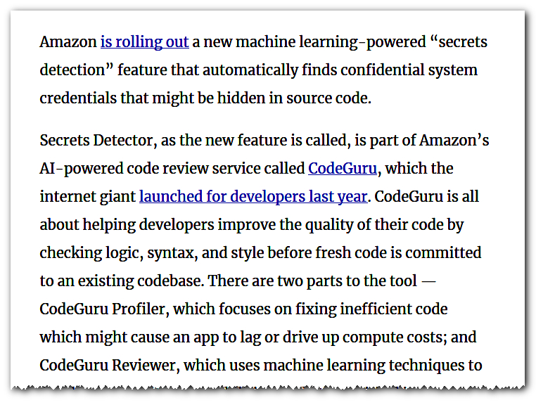 carlesdijous's tweet image. #Amazon brings automated secrets detection to #CodeGuru. bit.ly/3D5vtao #AI  #ML