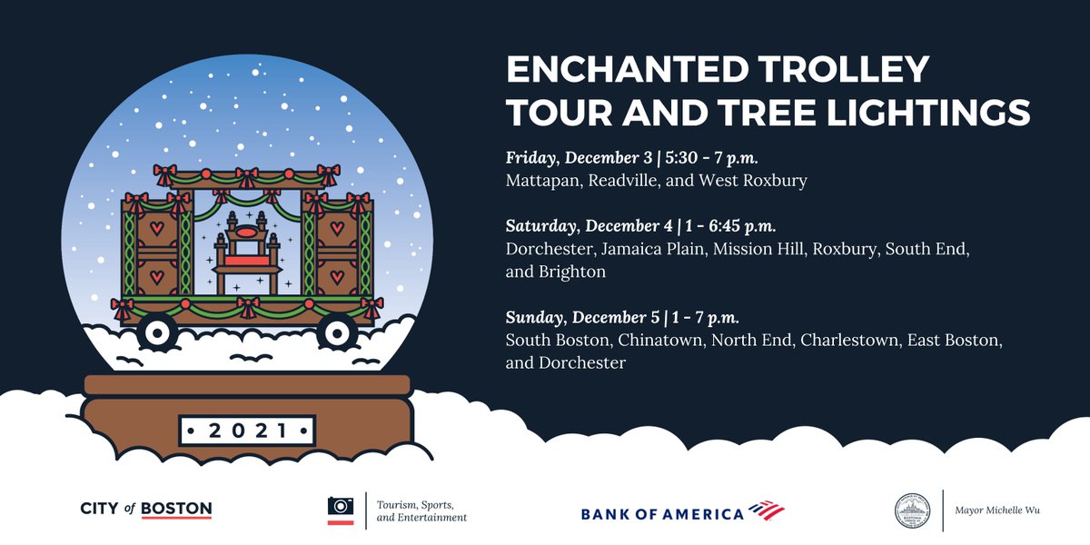 BBBHFKMH's tweet photo. Also, this weekend is @MayorWu's Enchanted Trolley Tour! Starting Friday 12/3 and going until Sunday 12/5. Saturday at 3:30 the trolley will be stopping at #BrighamCircle! We hope to see you there! https://t.co/CSJTVXEpVn