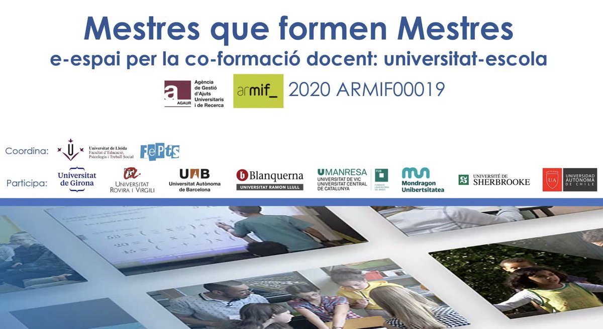 Arrenca el projecte #ARMIF <a href="/ProgramaMIF/">Programa MIF</a> “Mestres que formen Mestres: e-espai per la co-formació docente: universitat-escola", primera reunió de tot l’equip investigador (26 investigadors/es d’escola i de 9 universitats), liderat per David Aguilar de <a href="/competecs/">COMPETECS</a> <a href="/FEPTS_UdL/">Facultat Educació,Psicologia,Treball S. de la UdL</a>