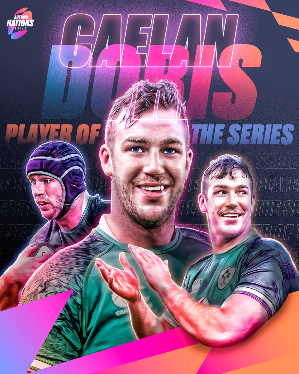QuilterNations's tweet photo. The votes are in! Caelan Doris of @IrishRugby  and @LeinsterRugby is YOUR #AutumnNationsSeries Player of the Series!! ☘️

Played every minute of Ireland's unbeaten ANS Campaign ⏱️
POTM vs New Zealand 👏
First ever international try ✅ https://t.co/cGgCMeDVad