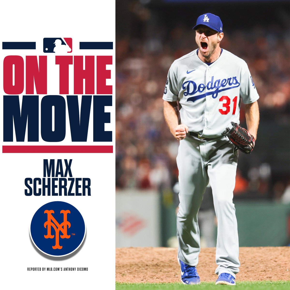MLB's tweet photo. .@Mets, Max Scherzer reportedly agree to three-year deal, per @AnthonyDiComo. https://t.co/iOUXluX1j9