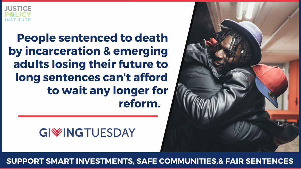 JusticePolicy's tweet photo. This #GivingTuesday support smart investments, safe communities & fair sentencing by donating to JPI https://t.co/wivLASCP6u
#SmartSafeFair https://t.co/JvM6DQZIjg https://t.co/WzFXHRfNQg