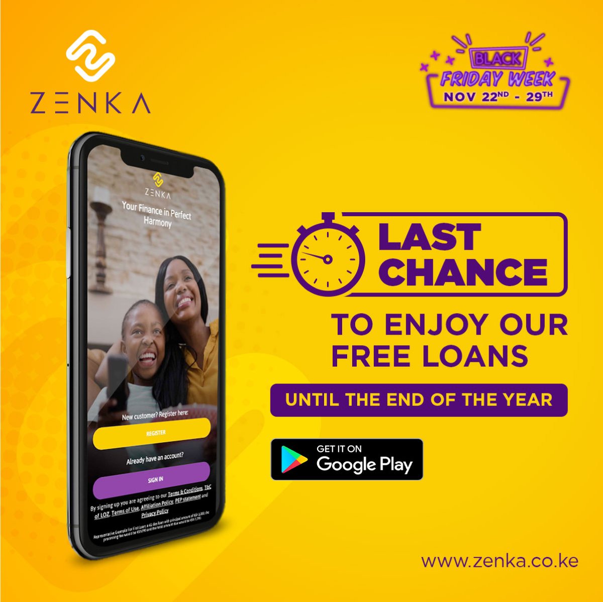 Black Friday offer ends tonight at 12 Download the App via bit.ly/ZenkaPlaystore &amp;register using the link to access the 0 Interest loans till the end of 2021. You can borrow as many times as possible provided the repayments are within the stipulated time #AppLoan
<a href="/ZenkaFinance/">Zenka Digital</a>