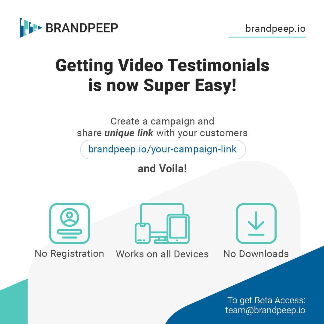 BrandPeep's tweet photo. Getting Video Testimonials was never so easy &amp; effective. Use @brandpeep &amp; get rid of all the hassles!
.
Sample Campaigns: https://t.co/6QQ81PHSGi
.
#brandpeep #videomarketing #videotestimonials #videotestimonialtools #customertestimonials #digitalmarketing #digitalmarketingtools https://t.co/YGzJn0G0Y8