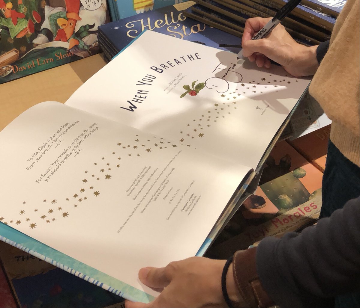_artelixir's tweet photo. I signed a bunch of When You Breathe 📚 @BooksIncStores Palo Alto!✨Breathing science poetry, our connection to the world & one another. We are made of stars (fact) & our voices, light #stem #picturebook #giftideas #billyrenkl #lungart #kidlit #breath #stemed #awardwinningbook https://t.co/2Ls4UIUECY