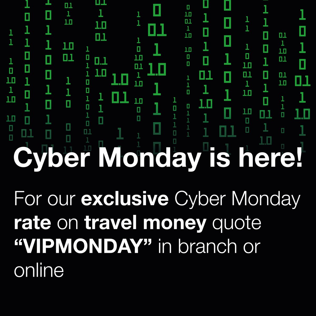 Cyber Monday is here!

The VIP offer will only be valid on the 29th November. T&amp;C’s apply

nmmoney.co.uk/black-friday-c…
