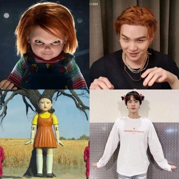 🤭🤭 just kidding 😂
<a href="/BTS_twt/">방탄소년단</a> #SUGA #JIN
