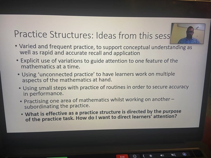 What a brilliant webinar from @JulianB17943880. So many ideas on practice to consider. We will be releasing the video on our blog soon if you didn’t manage to make it! #edutwitter #mathschat