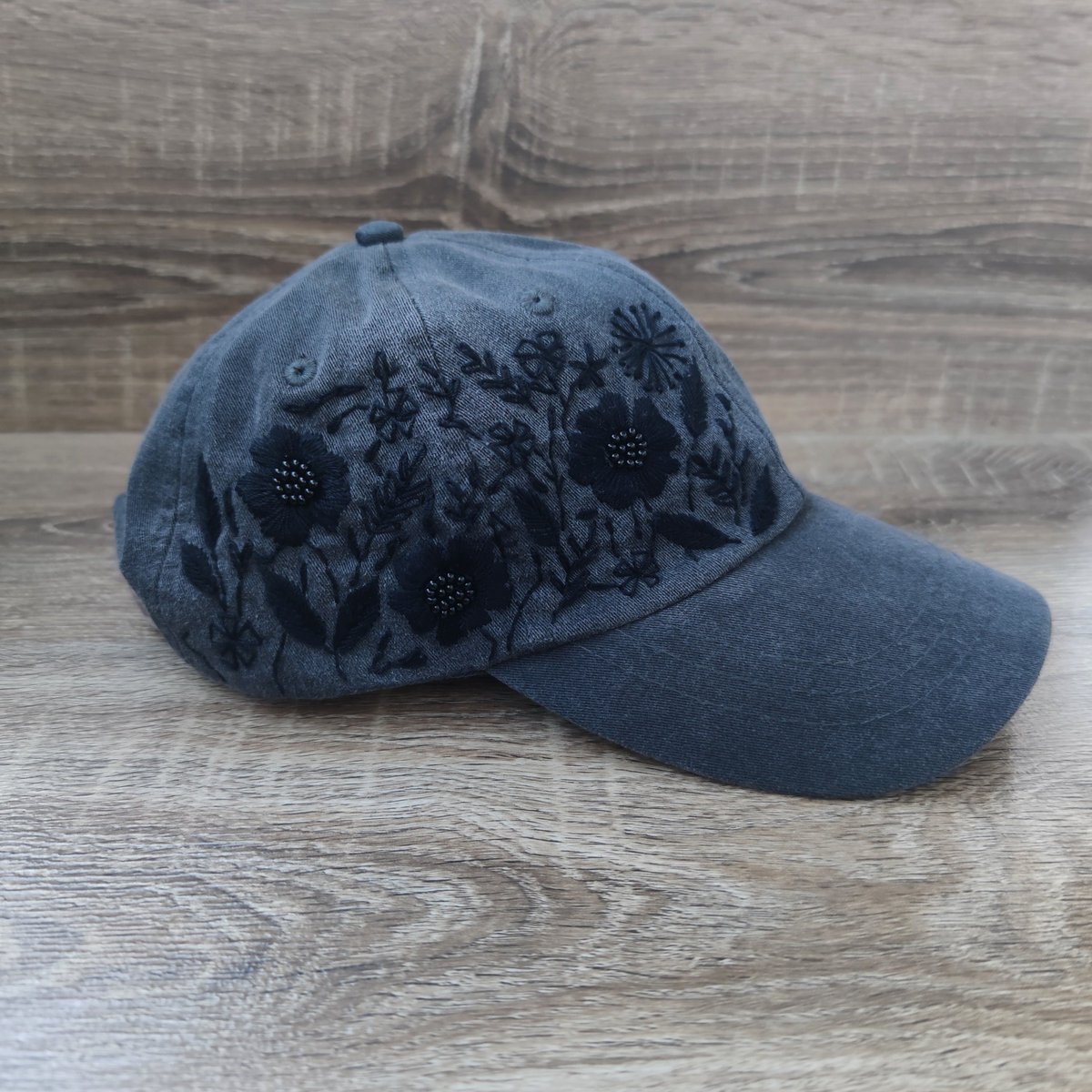 EmbroideryLilli's tweet photo. Excited to share the latest addition to my #etsy shop: Hand embroidered black baseball cap for women, cotton hat hand stitched with black threads and beads, personalized Christmas gift for her https://t.co/Gg78uc4xa5 #black #personalizedgift #customgiftcap https://t.co/5hrA7YmhKr