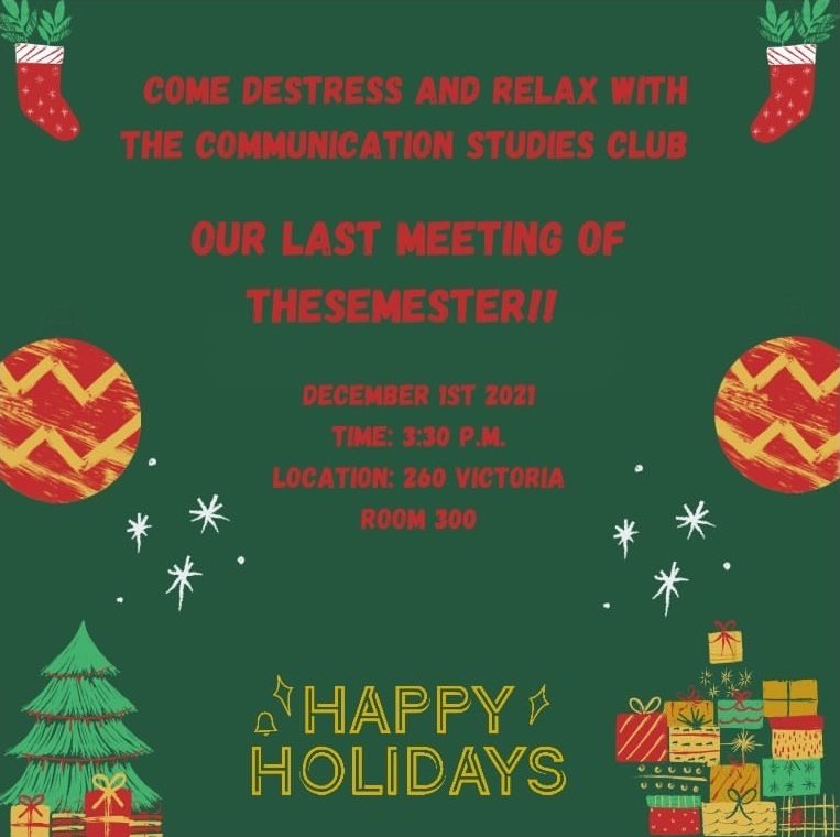 RowanCSC's tweet image. Come relax with us at our last meeting of the semester! Happy Holidays!