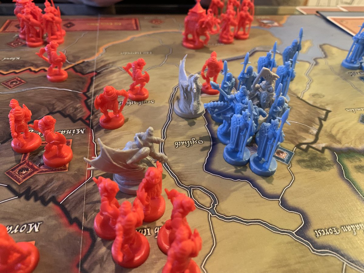 Bobakkabob37's tweet photo. The other night my friend @IsabelleInSF came over and we began to tackle the board game #WarOfTheRing…needless to say, while we didn’t finish our “test session” this game is now burrowed in my head and I MUST play it again…
#ForGondor! #ForRohan! #FORFrodo!!! https://t.co/W3zPKA7hyy