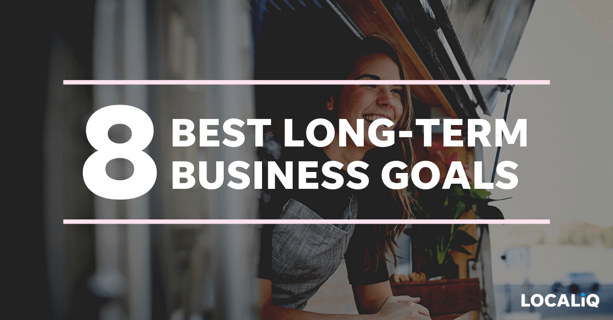 LocaliQ's tweet photo. Make planning your 2022 goals a breeze by checking out the top 8 long-term business goals and seeing what best fits your business: https://t.co/uAdUgotwyd https://t.co/vBIBrcejj8