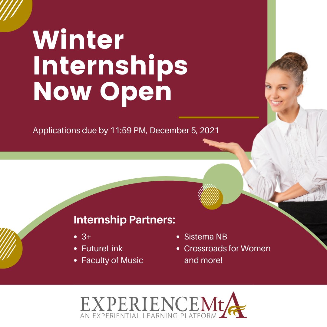 📣 Are you looking for an exciting part-time work experience next term? Don't worry, the Winter Internship Program is still accepting applications until December 5 at 11:59 PM. Check out the opportunities on Experience MTA today!