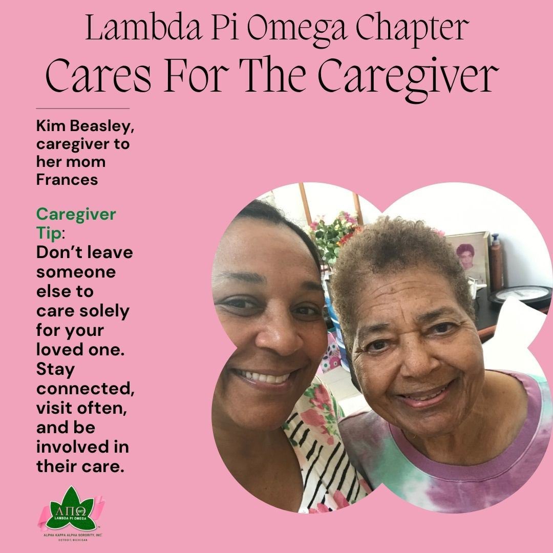 akalpo1908's tweet photo. Highlighting Lambda Pi Omega Chapter Family Caregivers!
Caregiver: Kim Beasley
Thank you for all you do for those you care for.
#akalpo #caringforcaregivers #nationalfamilycaregiversmonth #caregivers #aka1908 #progressivelyexcellent https://t.co/6FAcVVPtUF