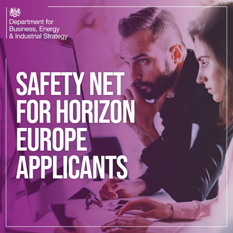 SciTechgovuk's tweet photo. We are guaranteeing funding via @UKRI_News for the first wave of eligible, successful applicants to #HorizonEurope to provide certainty to UK innovators and researchers. 

We're committed to supporting them and this safety net will help keep international collaborations alive💡