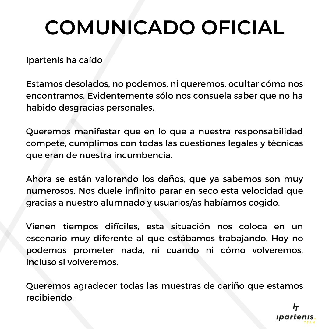 📢 COMUNICADO OFICIAL

Ipartenis ha caído.