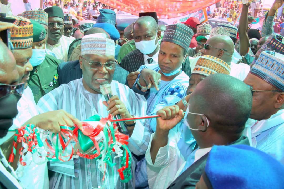 atiku's tweet image. I am humbled by the turnout of the North East Business Community from the six states of the zone for today's summit in Gombe, aimed at the economic development of the North East in particular and Nigeria in general.