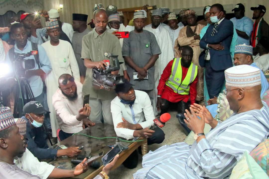 atiku's tweet image. I am humbled by the turnout of the North East Business Community from the six states of the zone for today's summit in Gombe, aimed at the economic development of the North East in particular and Nigeria in general.