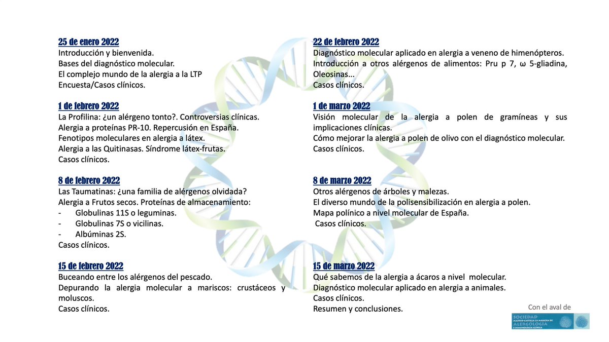 Si eres R3/R4 de alergología, no te pierdas los Martes Moleculares en el <a href="/Icomem_Oficial/">ICOMEM</a> Comienza el 25 de enero. Más información 👇