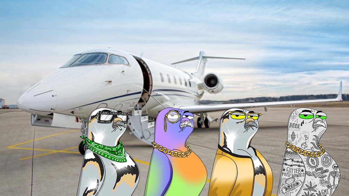 In an act of superfluousness, the Nestwives (minus Cheryl, who is still missing) flaunt their status by boarding a private jet for #MiamiArtWeek, while other Gutter pigeons fly themselves. Beaks were sealed when <a href="/GuttervilleNews/">Gutterville News</a> reporter asked about Cheryl.
