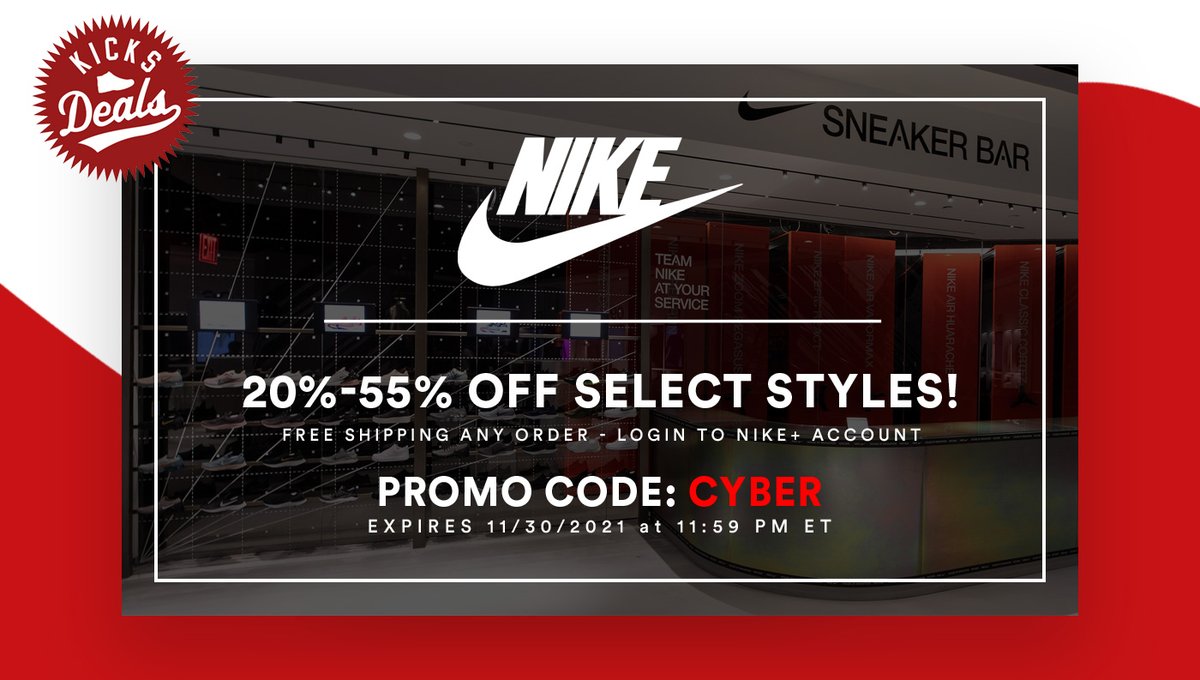💻 Cyber Monday hookup at <a href="/nikestore/">Nike.com</a> is active thru 11/30. Overall savings up to 55% OFF + FREE shipping when logged into Nike+ account!

Men -> bit.ly/3CYw5ig

Women -> bit.ly/31faF3r

Kids -> bit.ly/3lm3Nbp

🚨 Use #promotion code CYBER at checkout.